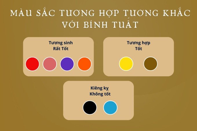 Bảng màu sắc hợp và kỵ với nam 2006 mệnh gì Bính Tuất