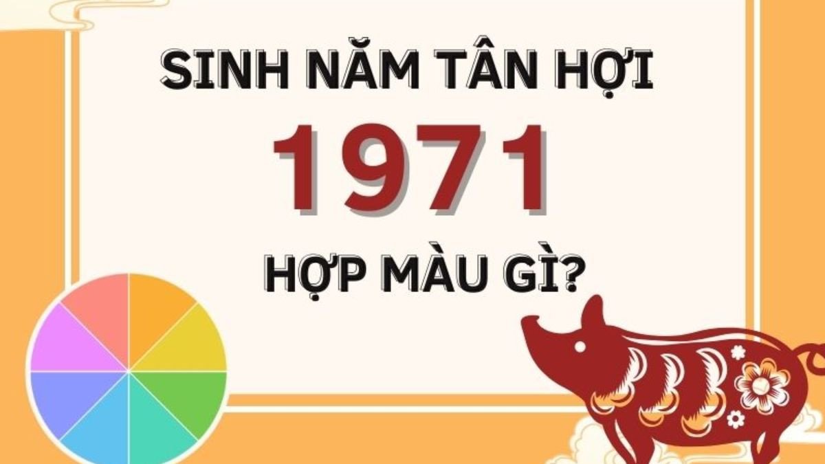 Biểu đồ màu sắc hợp và kỵ theo ngũ hành cho người sinh năm 1971 mệnh Thoa Xuyến Kim.