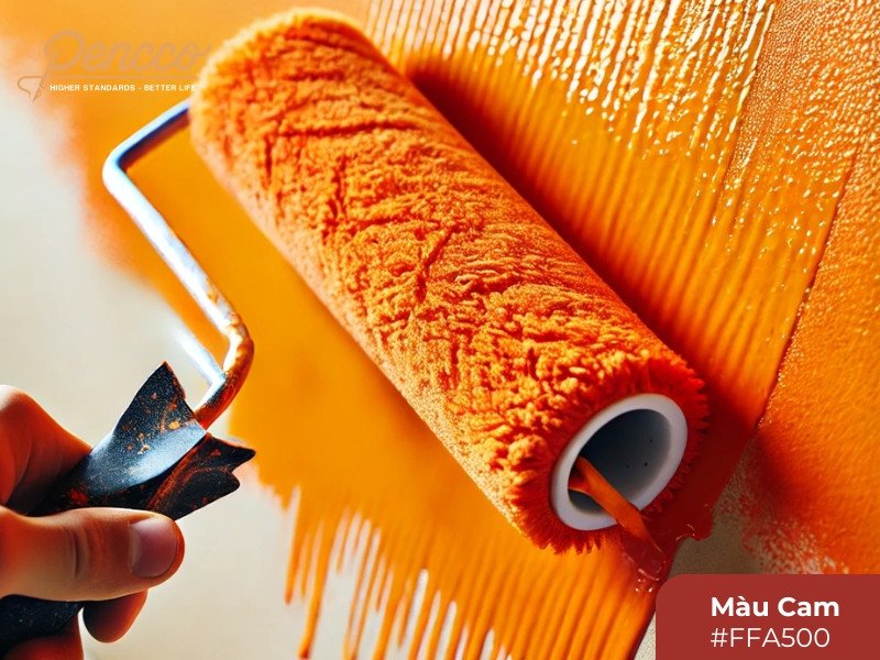 Bức tường màu cam tạo không gian sống động, hợp phong thủy người mệnh Hỏa