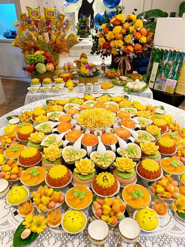 Cách bày trí mâm cúng thôi nôi bé trai đẹp mắt