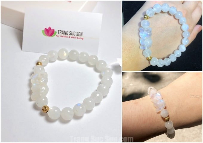 Đá moonstone trắng bạc với ánh quang huyền ảo, giải đáp moonstone hợp mệnh gì
