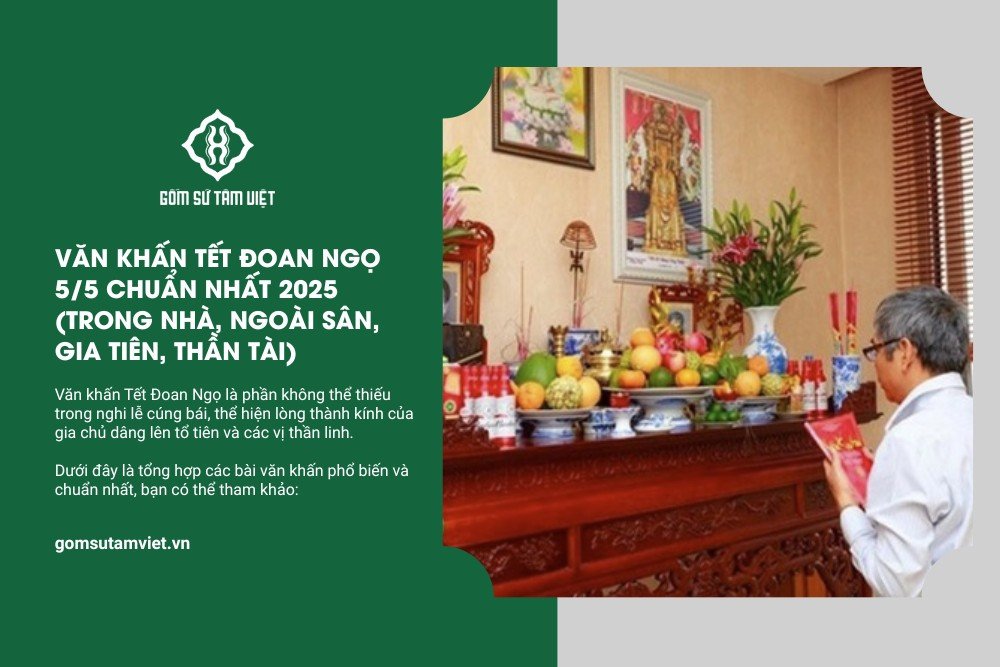 gia chủ thành kính đọc văn khấn 5/5 trước bàn thờ gia tiên