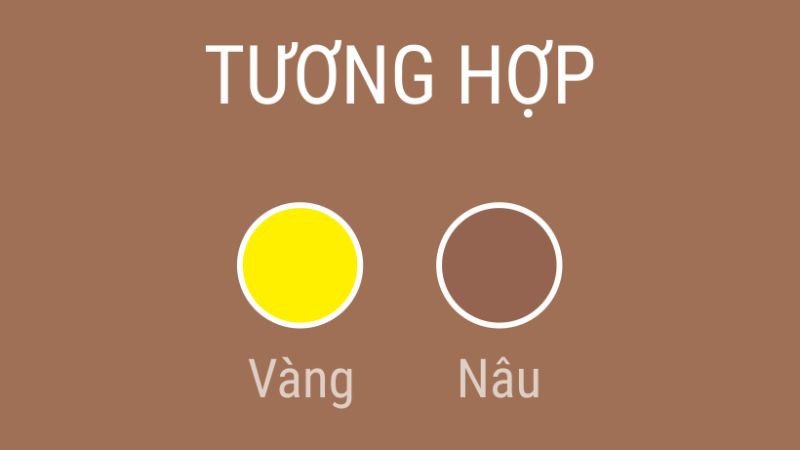 Hình ảnh một bảng màu với các tông màu nâu đất, vàng, trắng, xám và ánh kim, thể hiện sự đa dạng của màu sắc hợp mệnh Ất Sửu 1985