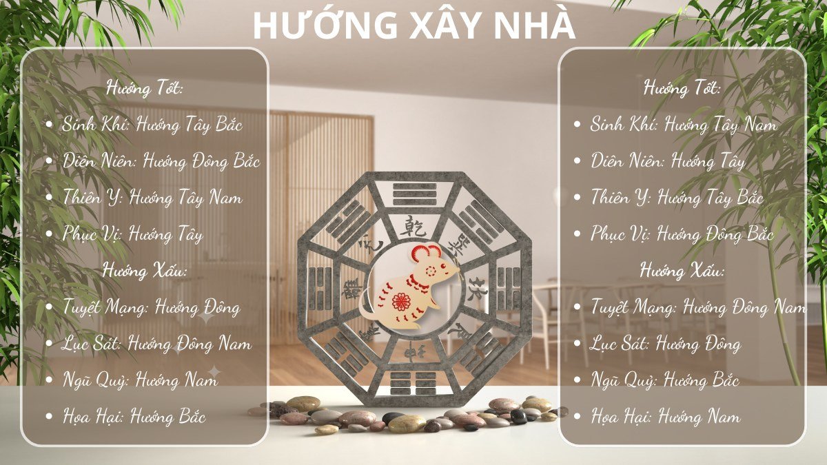 Hướng nhà phong thủy tốt cho người sinh năm 1984 Giáp Tý