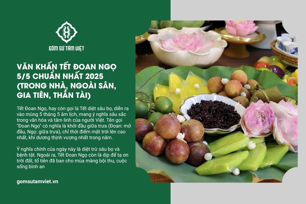 mâm cúng 5/5 truyền thống với đa dạng lễ vật và hoa quả tươi