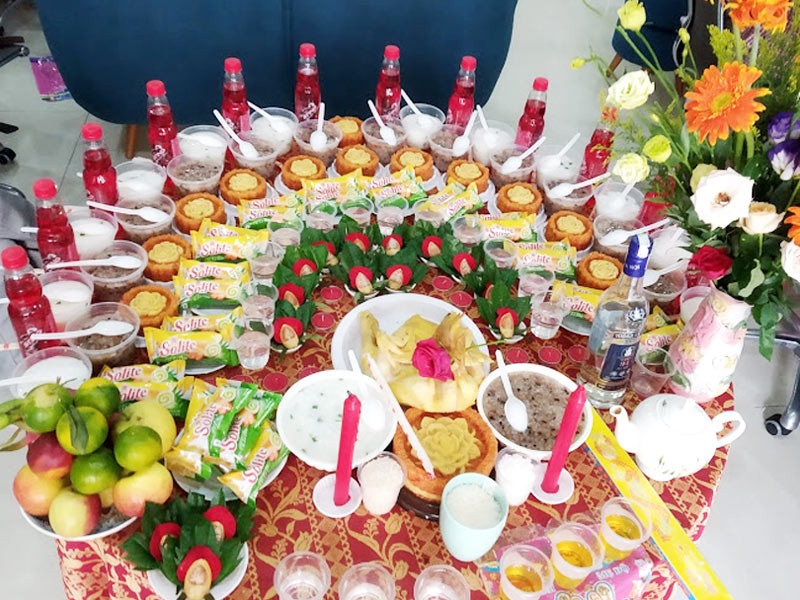 Mâm cúng đầy tháng chay cho bé gái miền Bắc với các lễ vật truyền thống