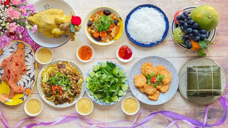 Mâm cúng giao thừa để rước ông Táo về nhà