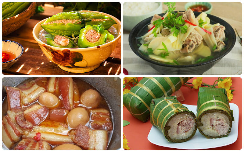 Mâm cúng giao thừa miền Nam với các món ăn phong phú, mang sắc thái ẩm thực địa phương