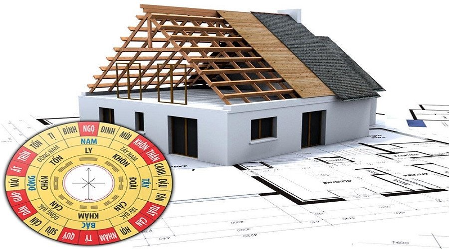 Một ngôi nhà hiện đại với phong cảnh thiên nhiên, tượng trưng cho việc chọn hướng nhà hợp phong thủy cho tuổi Kỷ Dậu