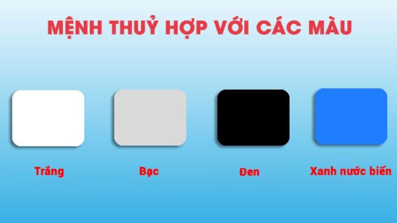 Nữ sinh năm 1982 hợp màu trắng, bạc, xanh biển, đen