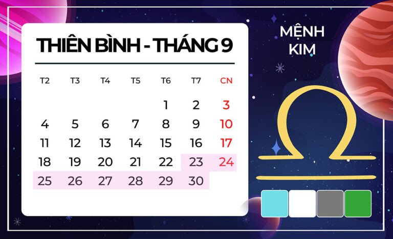 Thiên Bình tháng 9 mệnh Kim và những điều may mắn