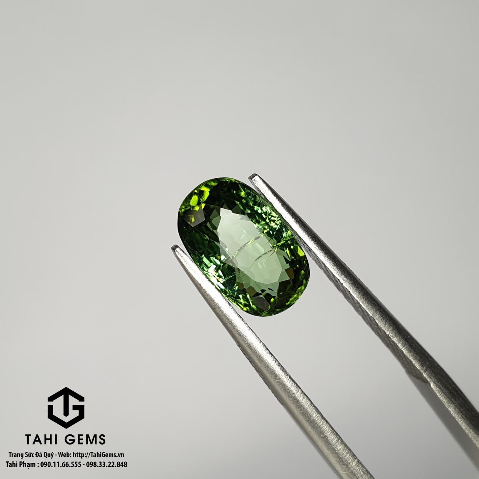 Vòng Tourmaline xanh lá cây tự nhiên, sắc màu tươi mới