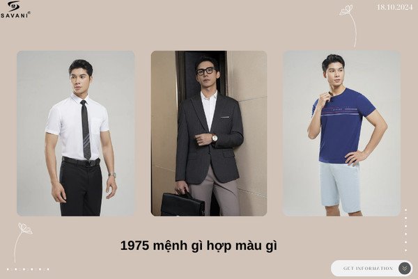 Cách phối trang phục nam giới sinh năm 1975 theo màu sắc phong thủy