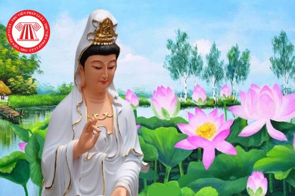 Hình ảnh minh họa bàn thờ Phật tại gia với tượng Bồ Tát Quan Âm trang nghiêm