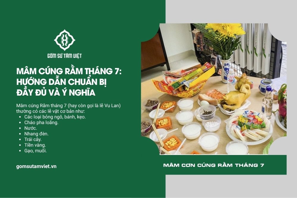 Mâm cỗ cúng rằm tháng 7 đầy đủ các lễ vật cơ bản