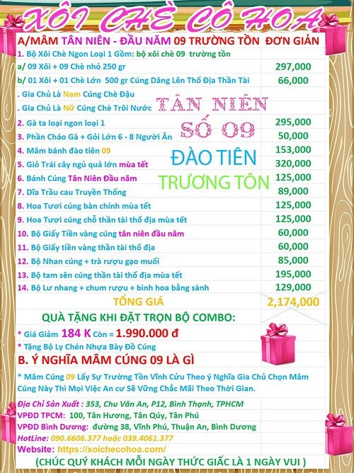Mâm cúng đầu năm đầy đủ với nhiều lễ vật truyền thống