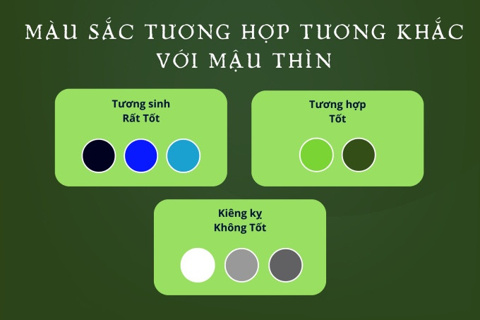 Màu sắc tương hợp cho nữ Mậu Thìn 1988 theo mệnh Mộc