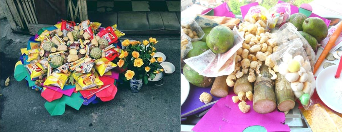 Một mâm cúng cô hồn cơ bản bạn có thể tham khảo về cách sắp xếp cũng như lễ vật