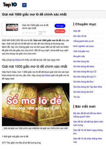 Giải Mã 1000 Giấc Mơ Lô Đề Chính Xác Nhất | Pdf