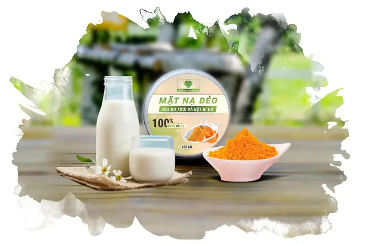 Mặt Nạ Dẻo Sữa Bò Tươi & Bột Bí Đỏ/ 100ml