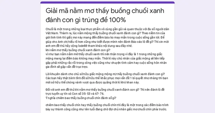 Giải Mã Nằm Mơ Thấy Buồng Chuối Xanh Đánh Con Gì Trúng Đề 100% Giải Mã Nằm Mơ Thấy Buồng Chuối Xanh Đánh Con Gì Trúng Đề 100%