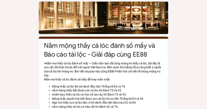 Nằm Mộng Thấy Cá Lóc Đánh Số Mấy Và Báo Cáo Tài Lộc - Giải Đáp ...