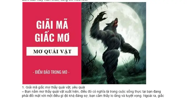 Nằm Mơ Thấy Quái Vật, Yêu Quái Điềm Báo Gì, Lành Hay Dữ Con Số ...