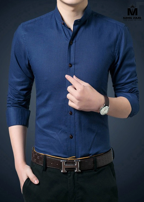 Áo sơ mi nam màu xanh navy