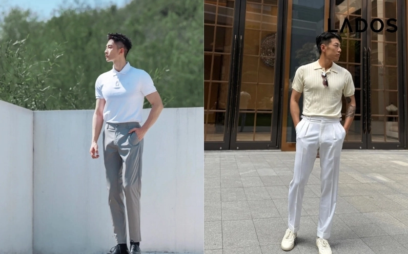 Áo thun trắng phối quần jeans năng động