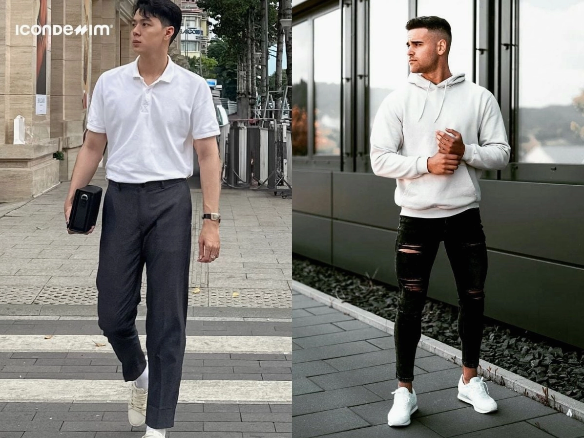 Áo trắng phối quần màu trắng thanh lịch
