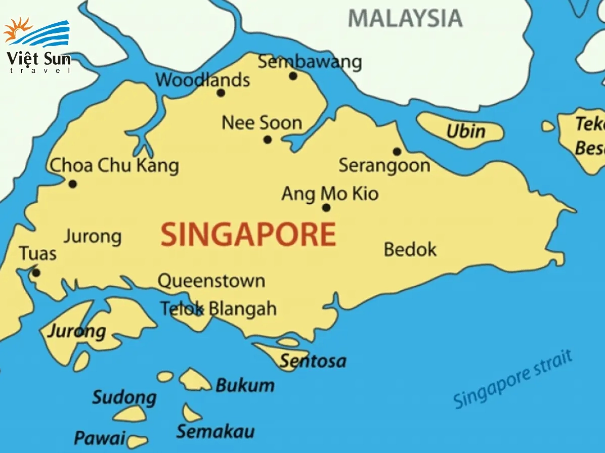 Bản đồ và diện tích của đất nước Singapore