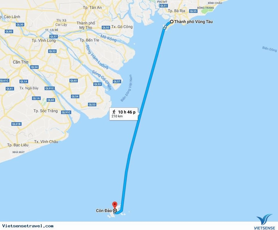 Bản đồ vị trí Côn Đảo