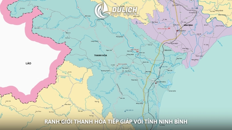 Bản đồ Việt Nam với vị trí tỉnh Thanh Hóa được làm nổi bật