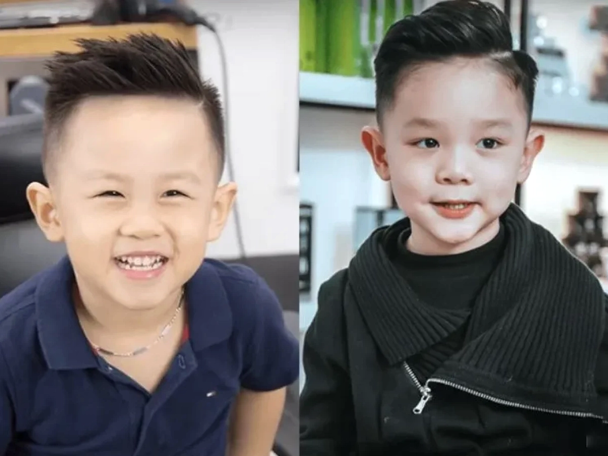 Bé trai với kiểu tóc đẹp và năng động
