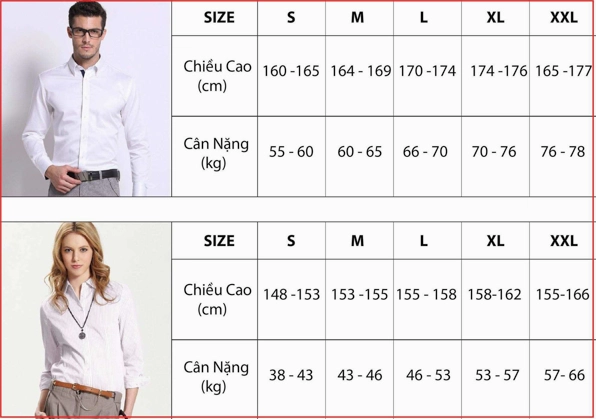 Cách chọn size áo phù hợp