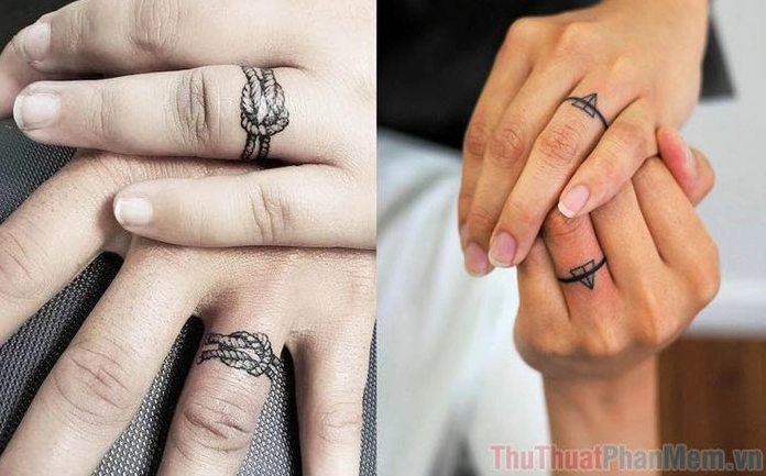 Cặp đôi xăm hình nhẫn ở ngón áp út