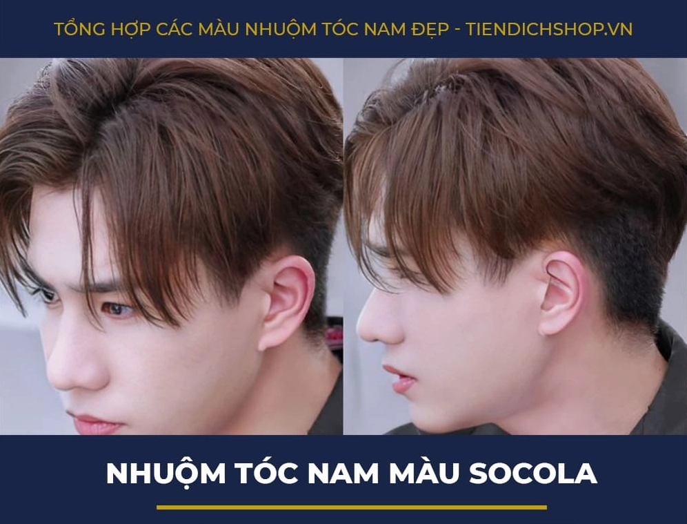 Màu Nhuộm Tóc Nam Đẹp 2026: Xu Hướng & Bí Quyết Chọn Hoàn Hảo Chàng trai với mái tóc nhuộm màu nâu socola lịch lãm
