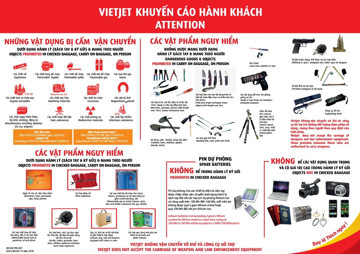 Chuẩn bị hành lý ký gửi Vietjet đúng quy định