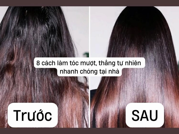 Cô gái với mái tóc mượt và thẳng