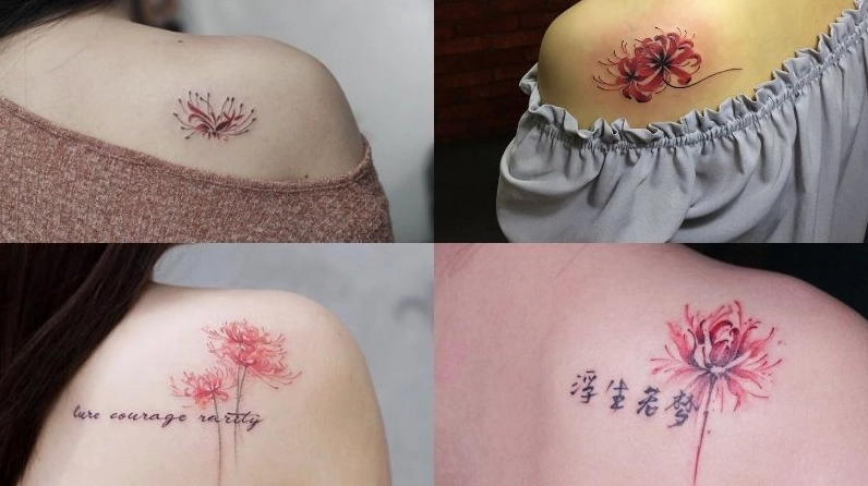 Hình xăm hoa mẫu đơn trên vai nữ