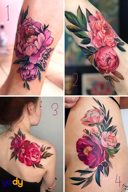 Hình xăm hoa nhỏ nhắn trên cổ tay