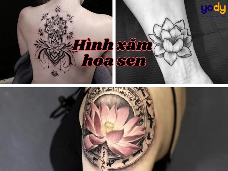 Hình xăm hoa sen tinh tế