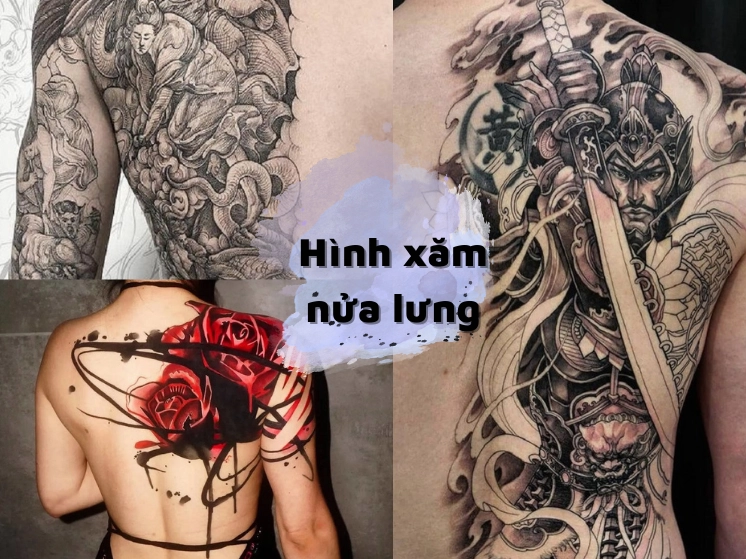 Hình xăm nửa lưng cho nam với thiết kế ấn tượng