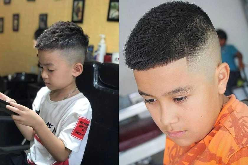 Kiểu tóc bé trai hợp với khuôn mặt dài