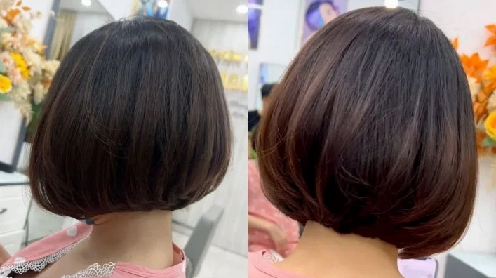 Kiểu tóc Bob ngắn uốn cúp cho phụ nữ trung niên
