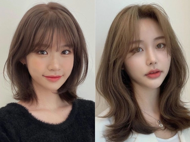 Kiểu tóc mái thưa ôm lấy gương mặt