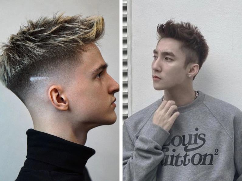 Kiểu tóc short quiff dài với phần undercut táo bạo