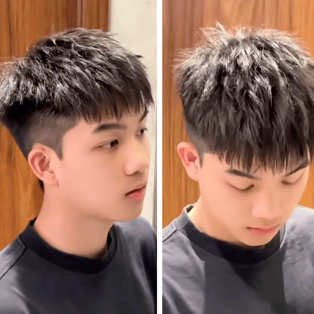 Mẫu tóc Textured Crop nam với mái phồng tự nhiên