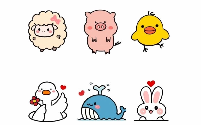 Nhân vật cute đơn giản với màu sắc tươi sáng