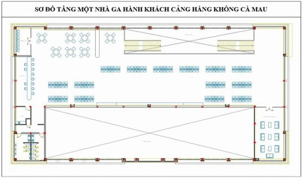 Sơ đồ tầng lầu nhà ga hành khách sân bay Cà Mau